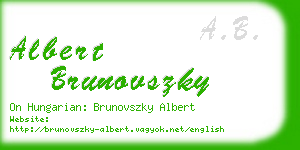 albert brunovszky business card